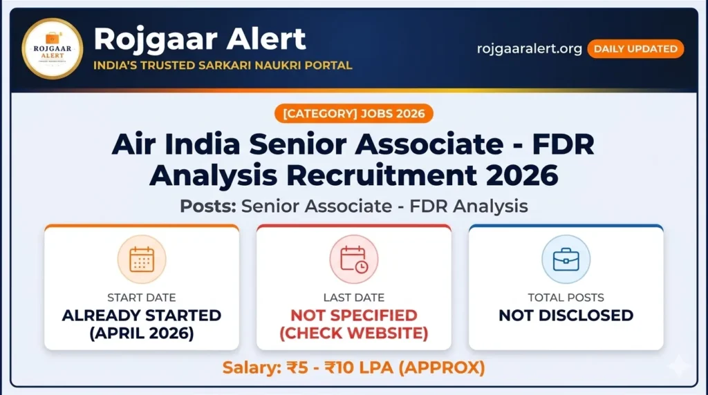 Air India Senior Associate Recruitment 2026 — Vacancy, Eligibility, Salary & Apply Process