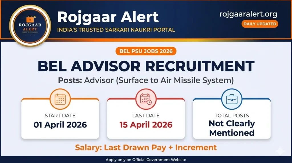 BEL Advisor Recruitment 2026