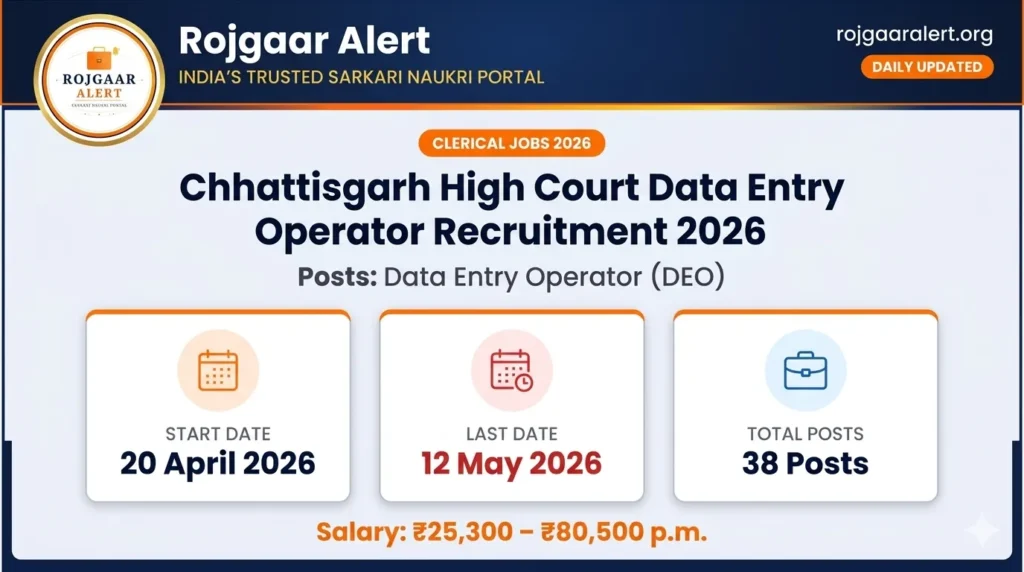 Chhattisgarh High Court Data Entry Operator Recruitment 2026 — Vacancy, Eligibility, Salary & Apply Process
