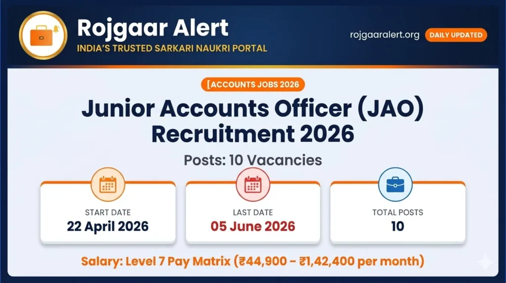 Junior Accounts Officer JAO Recruitment 2026 — Vacancy, Eligibility, Salary & Apply Process