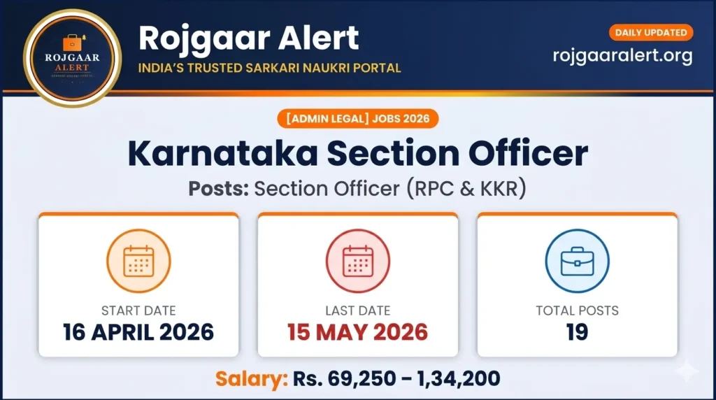 Karnataka Section Officer Recruitment 2026 — Vacancy, Eligibility, Salary & Apply Process
