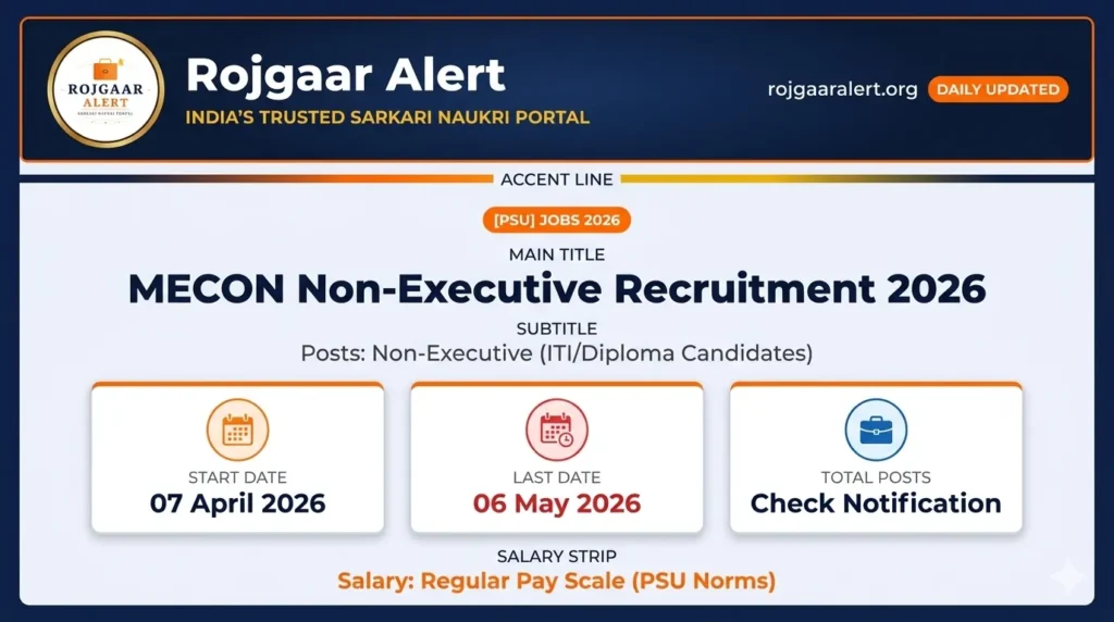 MECON Non-Executive Recruitment 2026