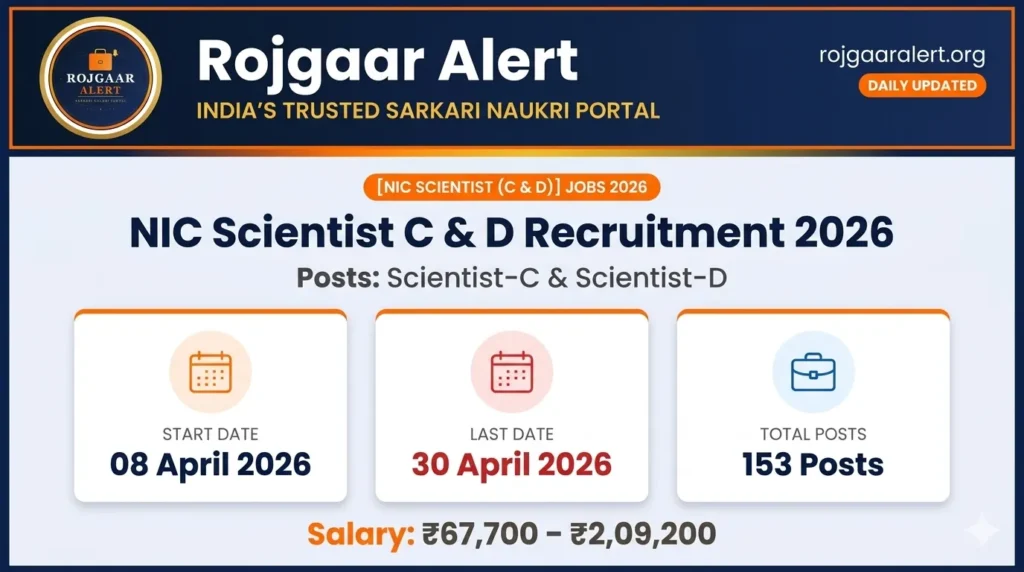 NIC Scientist C & D Recruitment 2026 — Vacancy, Eligibility, Salary & Apply Process