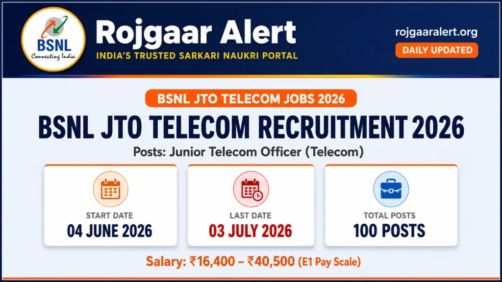 BSNL JTO Telecom Recruitment 2026 — Vacancy, Eligibility, Salary & Apply Process