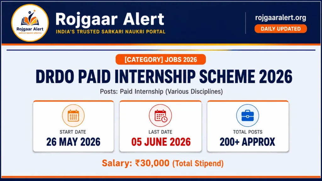 DRDO Paid Internship Scheme 2026 — Vacancy, Eligibility, Salary & Apply Process