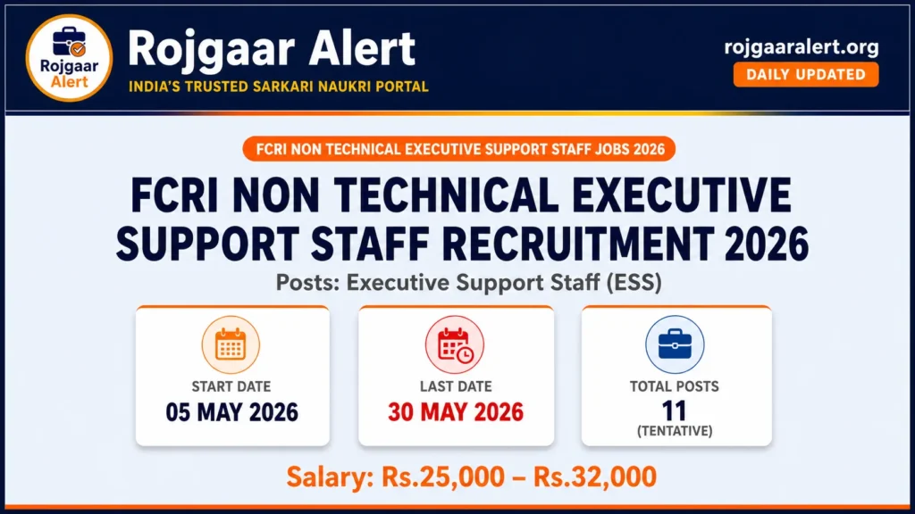 FCRI Non-Technical Executive Support Staff Recruitment 2026 — Vacancy, Eligibility, Salary & Apply Process