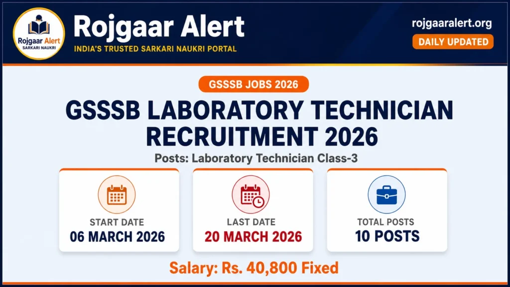 GSSSB Laboratory Technician Recruitment 2026 — Vacancy, Eligibility, Salary & Apply Process