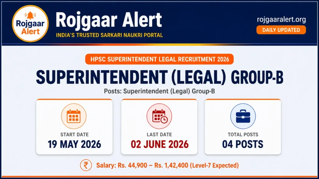 HPSC Superintendent Legal Recruitment 2026 — Vacancy, Eligibility, Salary & Apply Process