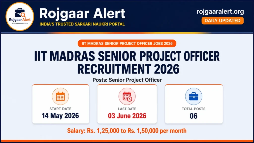 IIT Madras Senior Project Officer Recruitment 2026 — Vacancy, Eligibility, Salary & Apply Process