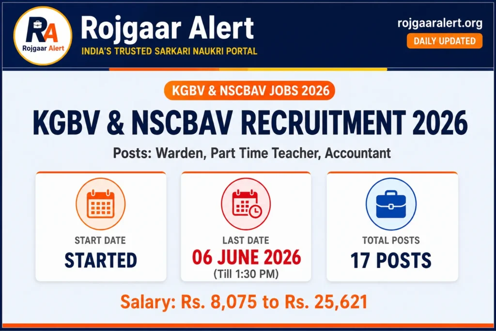 KGBV & NSCBAV Recruitment 2026 — Vacancy, Eligibility, Salary & Apply Process