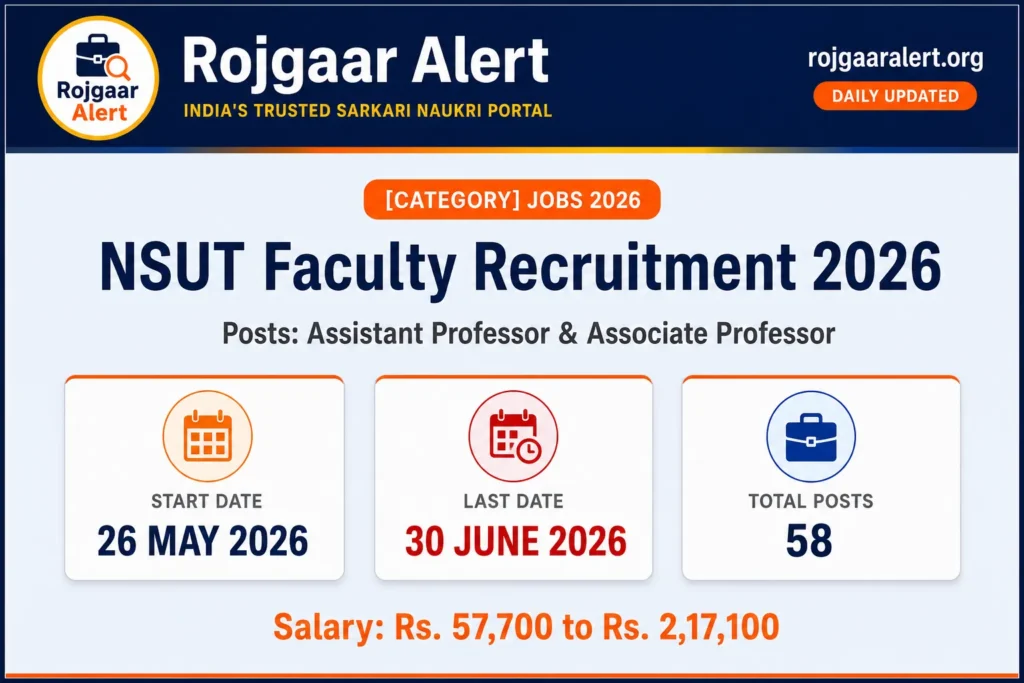 NSUT Faculty Recruitment 2026 — Vacancy, Eligibility, Salary & Apply Process