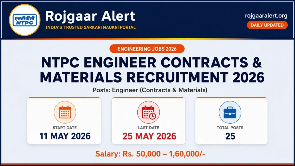 NTPC Engineer Contracts & Materials Recruitment 2026 — Vacancy, Eligibility, Salary & Apply Process