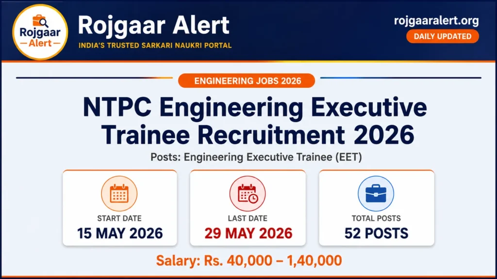 NTPC Engineering Executive Trainee Recruitment 2026 — Vacancy, Eligibility, Salary & Apply Process