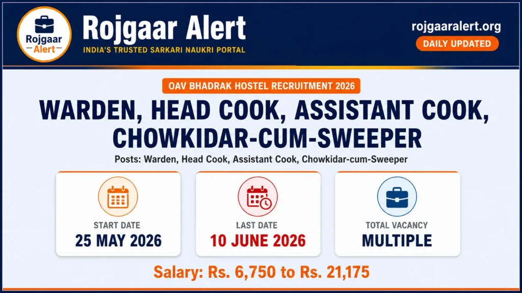 OAV Bhadrak Hostel Recruitment 2026 — Vacancy, Eligibility, Salary & Apply Process