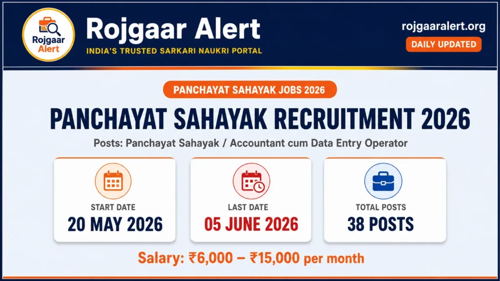 Panchayat Sahayak Recruitment 2026 — Vacancy, Eligibility, Salary & Apply Process