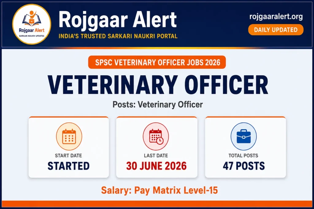 SPSC Veterinary Officer Recruitment 2026 — Vacancy, Eligibility, Salary & Apply Process