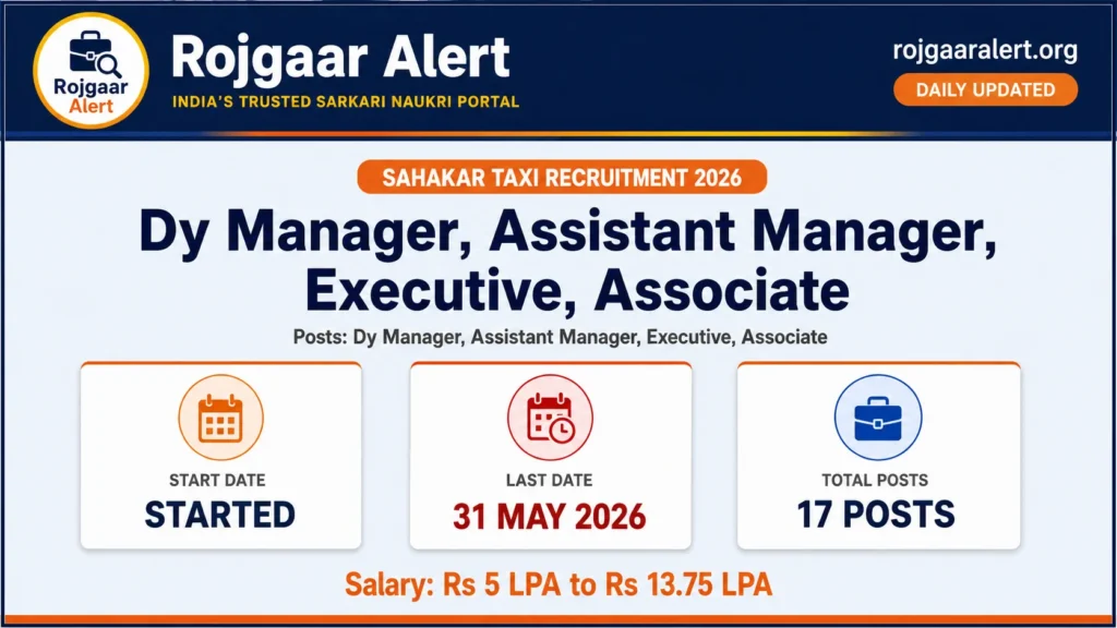 Sahakar Taxi Recruitment 2026 — Vacancy, Eligibility, Salary & Apply Process