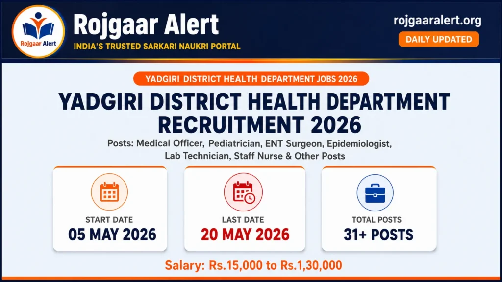 Yadgiri District Health Department Recruitment 2026 — Vacancy, Eligibility, Salary & Apply Process